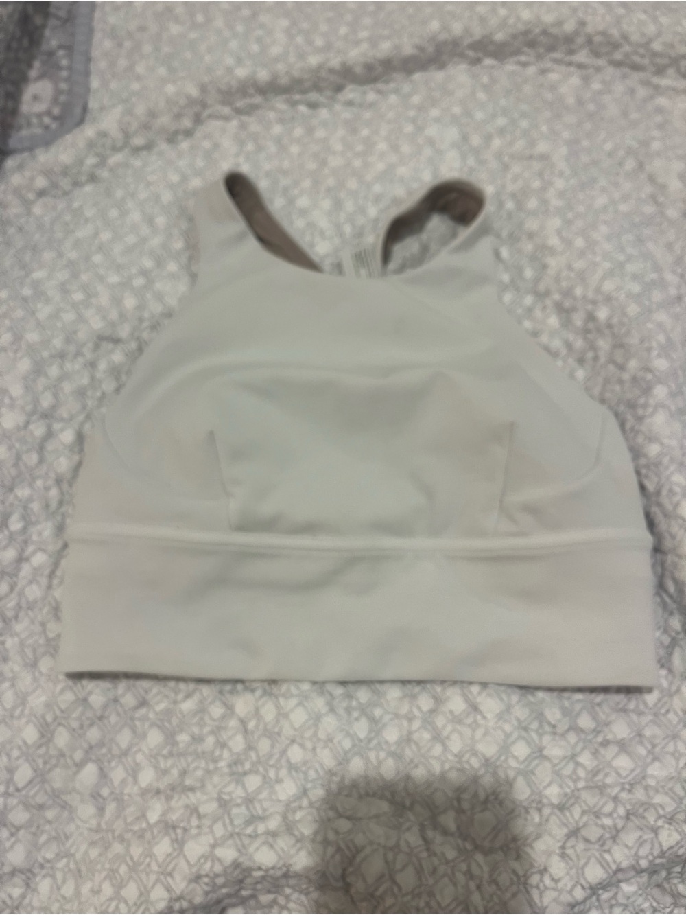 lululemon athletica beige and white sports bra